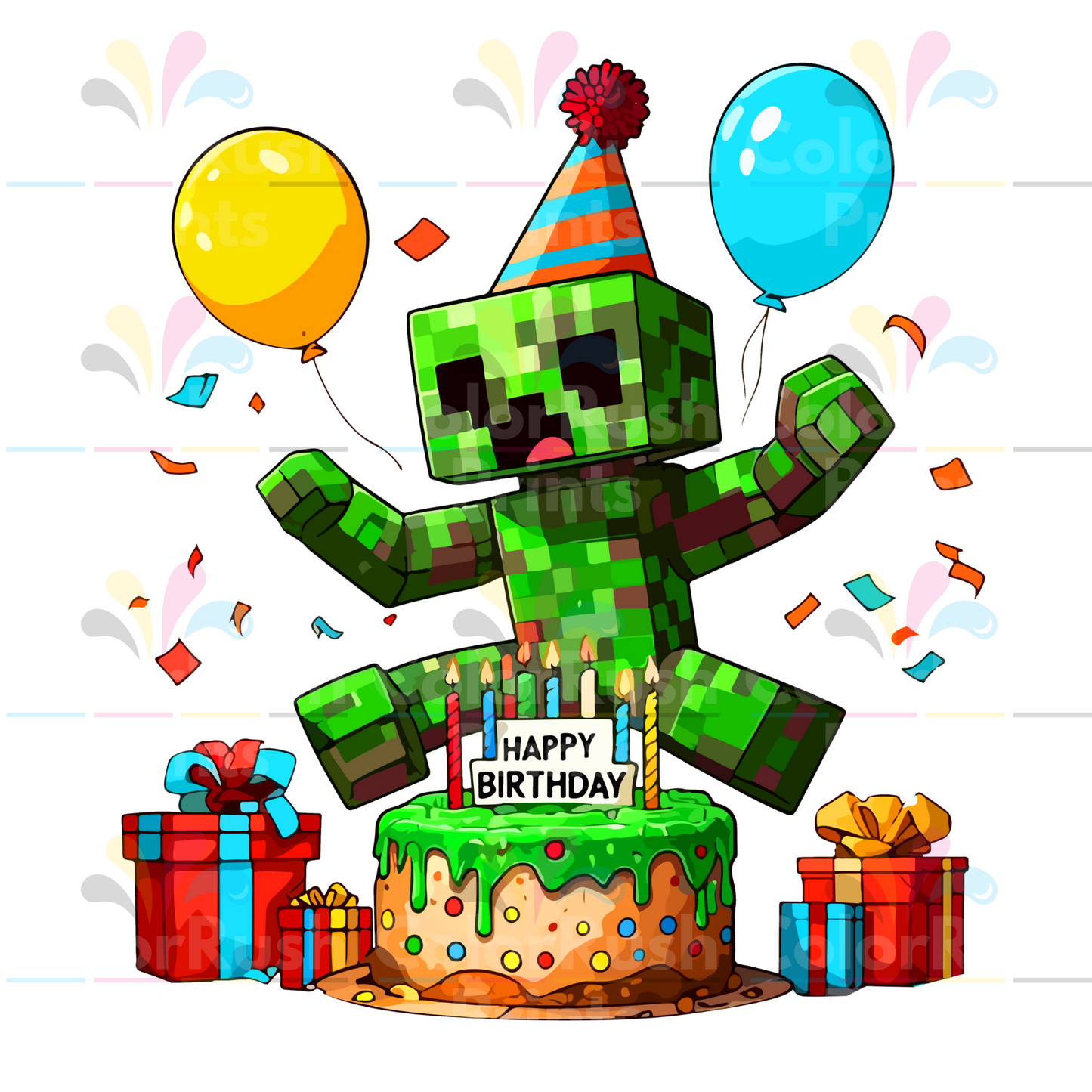 Green Monster Happy Birthday  - DTF TRANSFER