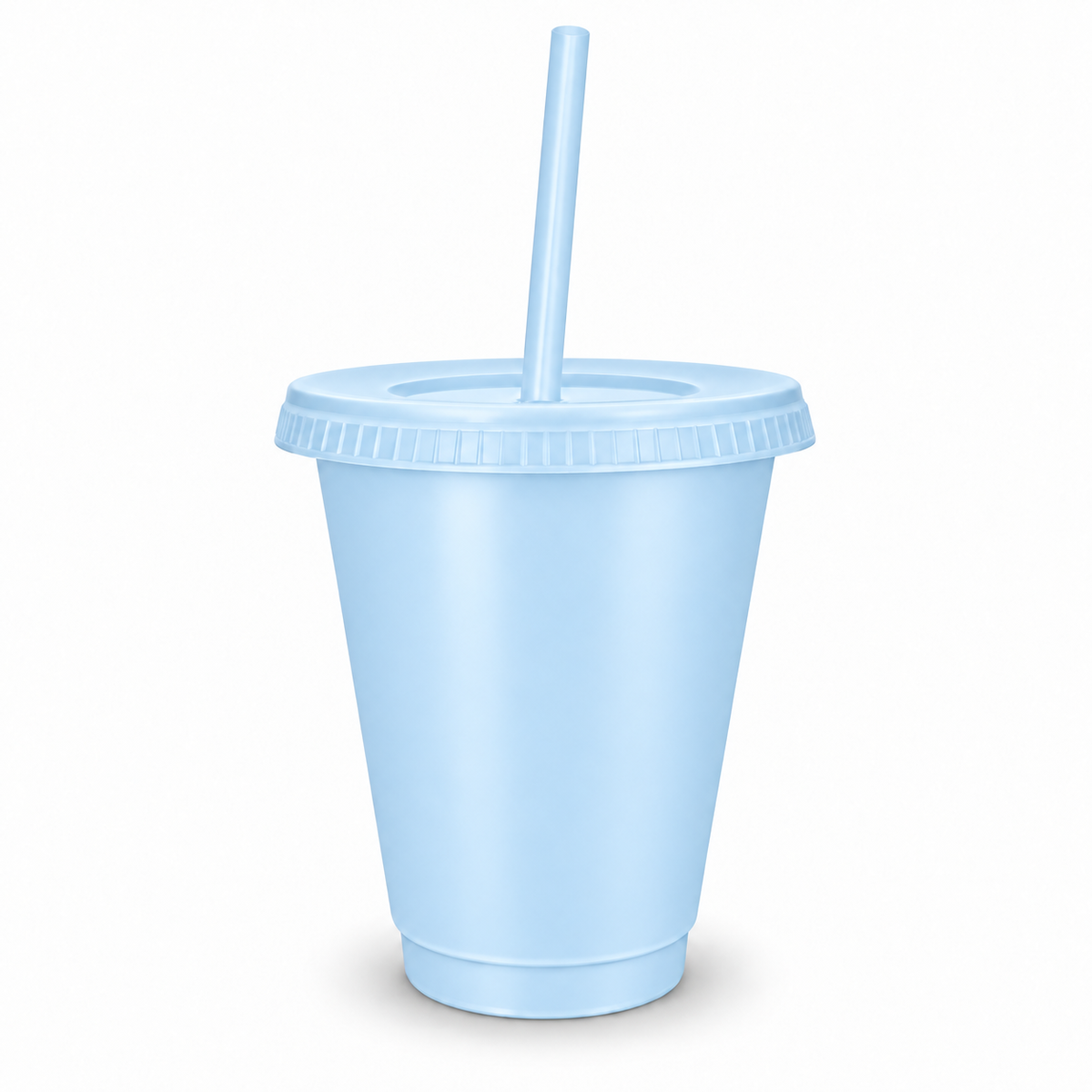 Blank Reusable Cold Cups with Lid & Straw 16oz