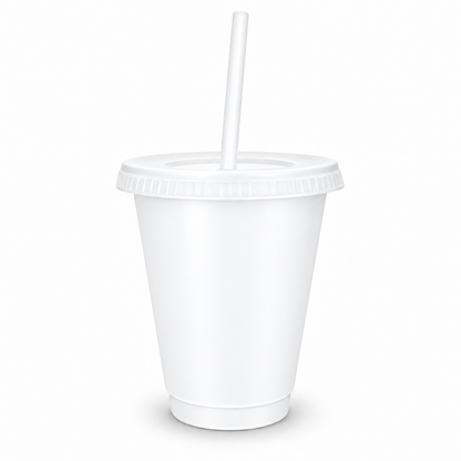 Blank Reusable Cold Cups with Lid & Straw 16oz